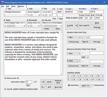 Memo Magister main form